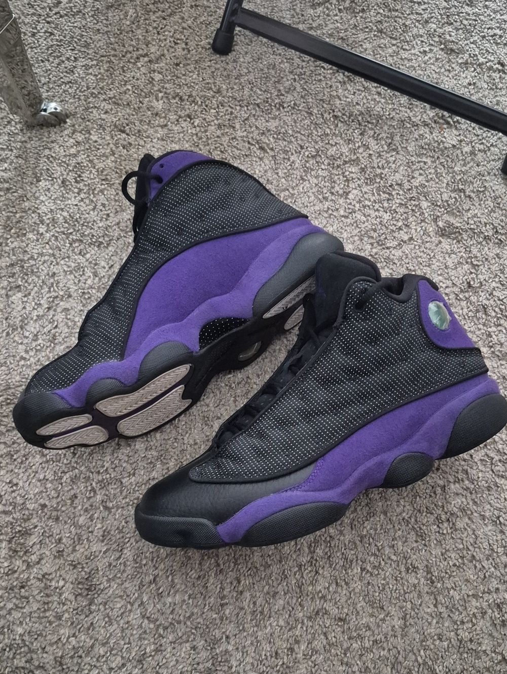 Jordan 13 No Box. Black & Purple Retro Basketball Sneakers